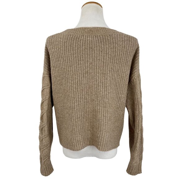 Vintage Y2K Cupcakes & Cashmere Beige Chunky Knit Grandpa Cardigan Cottagecore M - Picture 9 of 13